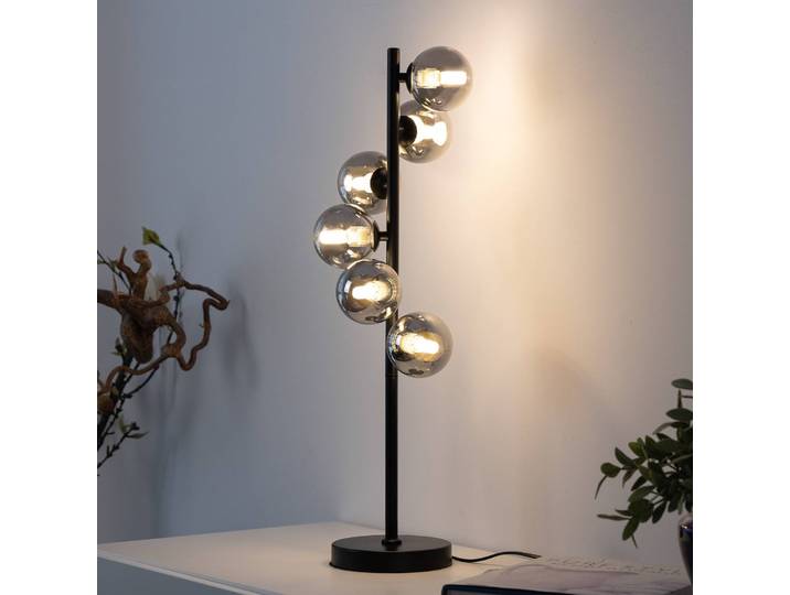 SCHÖNER WOHNEN-Kollektion Tischlampe Dubai, schwarz, für Wohn- / Esszimmer, Metall, Modern