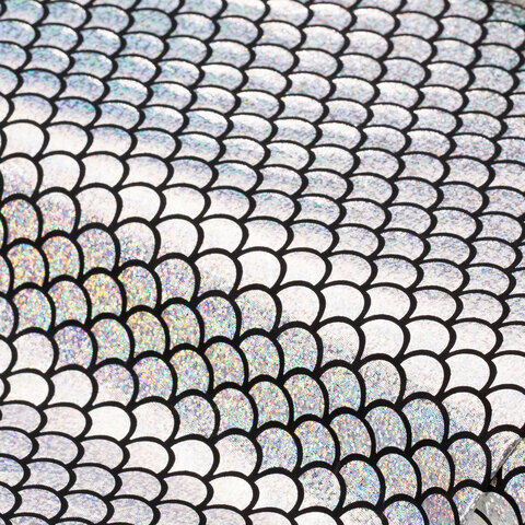 Folienjersey "Kleine Schuppen", silber