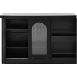 MODFU Ausziehbarer Bartisch MDF schwarz 121,5x40x76,7 cm mit 360° drehbarer Seitenplatte und Stauraum