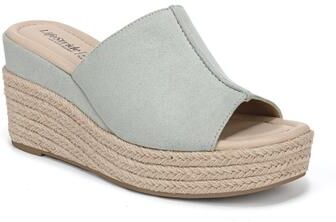 Women's Haute Platform Espadrille Sandal by LifeStride in Jade Green (Size 9 M)