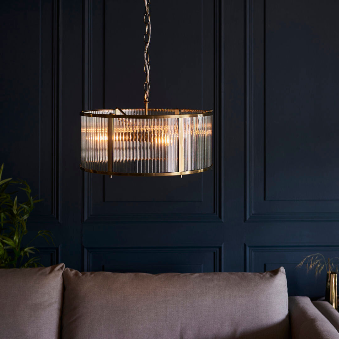 Canora Grey Anesty 3 - Light Drum Chandelier Antique Brass 20cm H X 45cm W X 45cm D