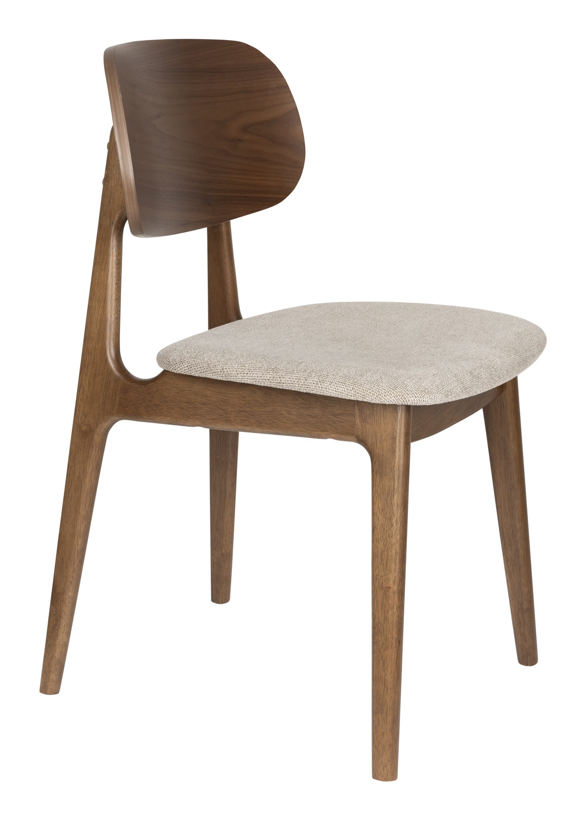 Dutchbone Eetkamerstoel Marais met geweven stof en hout - Beige/Hout