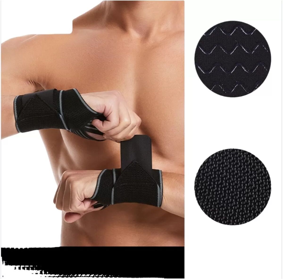 INF Verstellbare Handgelenkbandage zur Vorbeugung von Verstauchungen für Herren – Professionelles Training & Unterstützung Grau