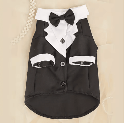 Inspire Picks Royal Paws Formal Dog Wedding Suit With Bow Tie black m