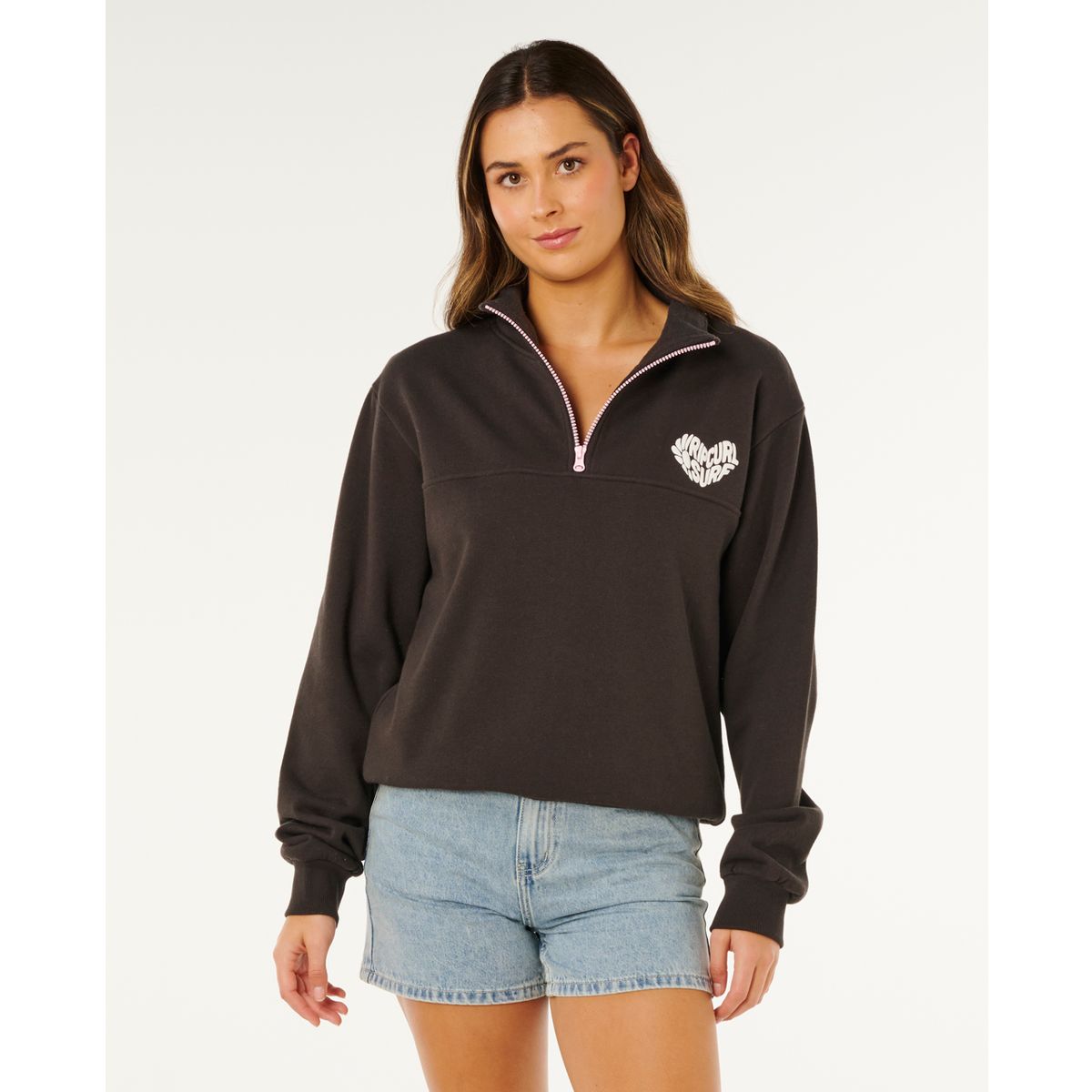 RipCurl RC Heart Half Zip Fleece washed black (8264) XL 0BWWFL-8264-XL