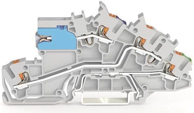 WAGO Connecteur d’étage d’installation 2203-7641 avec glissière de séparation N gris (2203-7641)