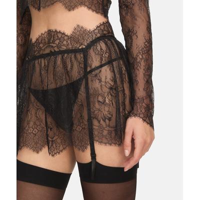 Pyjama HUNKEMÖLLER "Skirt Camille", Damen, Gr. XS, schwarz, 100% Polyamid, Homewear-Sets Pyjama