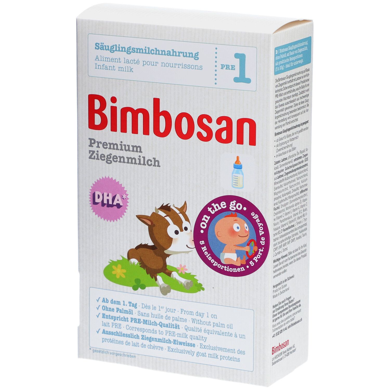 Bimbosan Premium Ziegenmilch 1 Reise 5 x 25 g 125 Puder