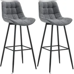 CLP 2er Set Barhocker Dartford dunkelgrau/Stoff