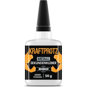 Kraftprotz Sekundenkleber Metall, KPDFM50, flüssig, extra stark, wasserfest, 50g