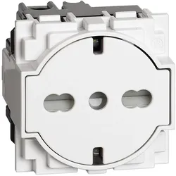 Legrand KW4140A16F LivingNow Kombinationssteckdose Schutzko/Italien in flacher Optik, Farbe White