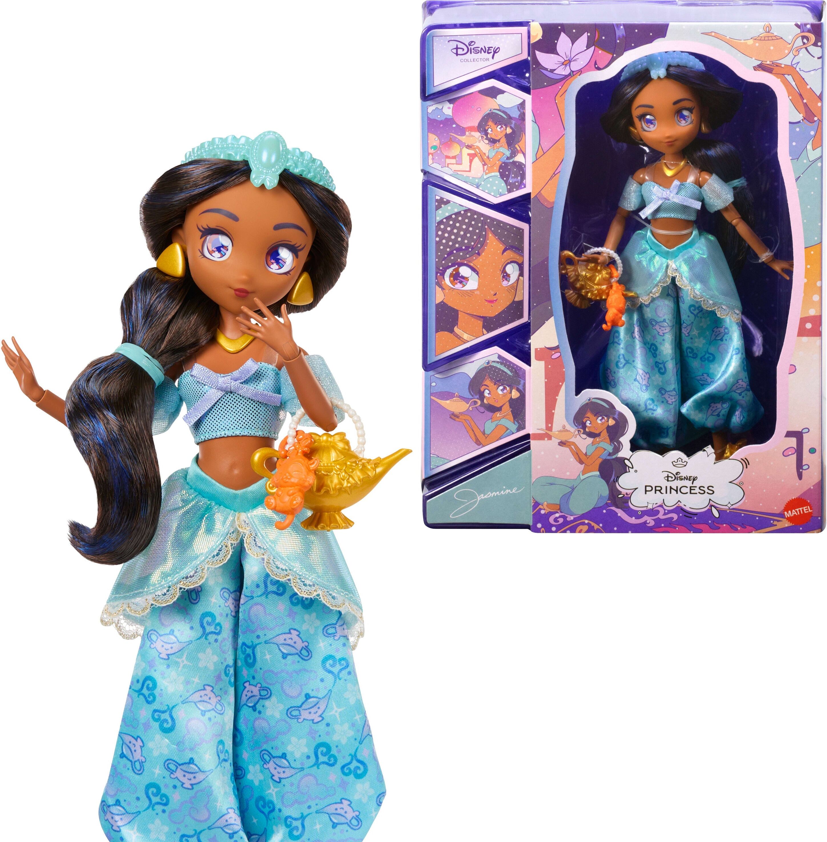 Mattel Disney Princess Collector Manga Jasmine Doll, 22 cm, for Girls