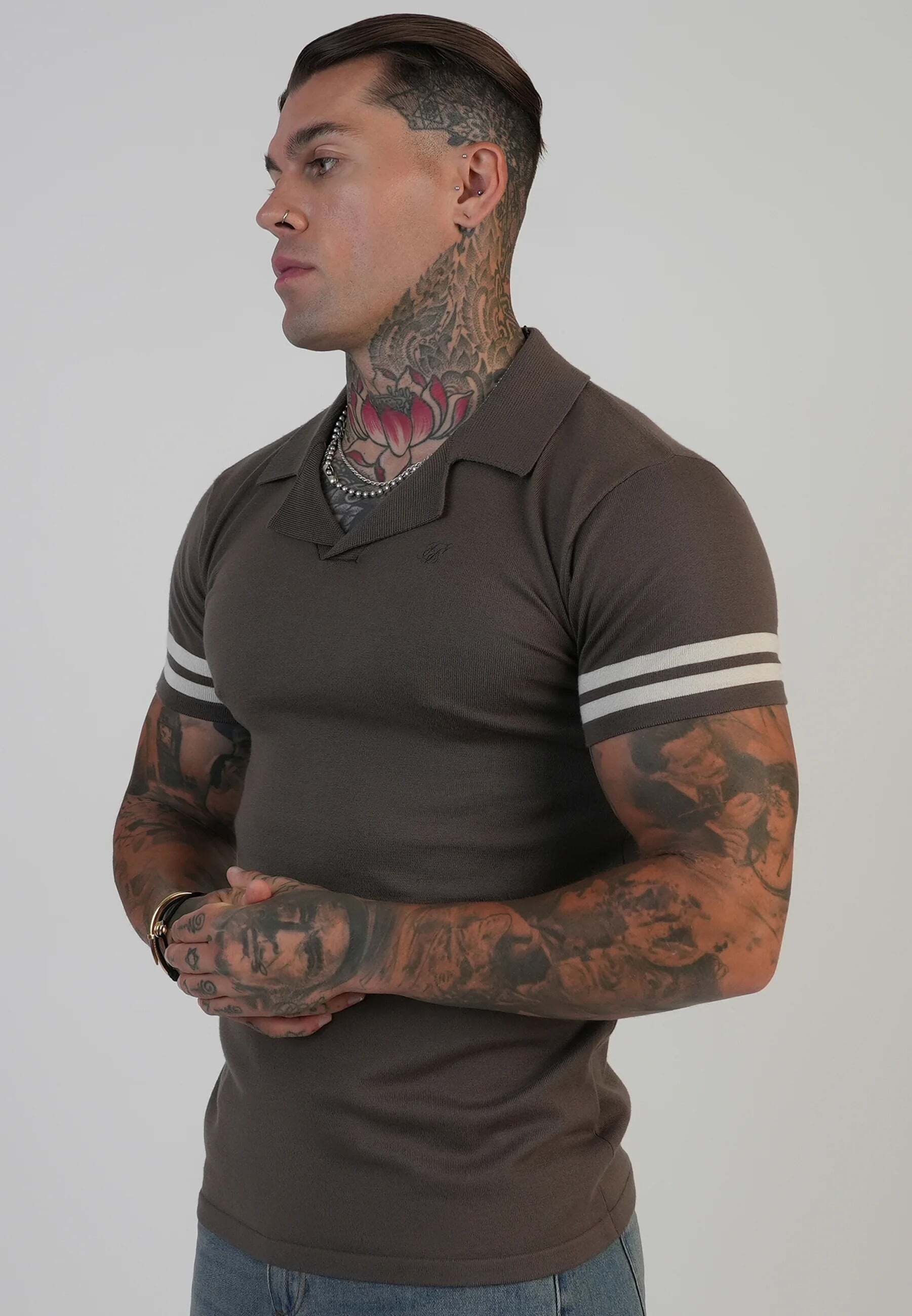 Poloshirt SIKSILK "Siksilk Polo Tournament Revere Polo", Herren, Gr. M, braun, Obermaterial: 54% Viskose CV. 46% Polyester PES., Shirts Poloshirt braun M
