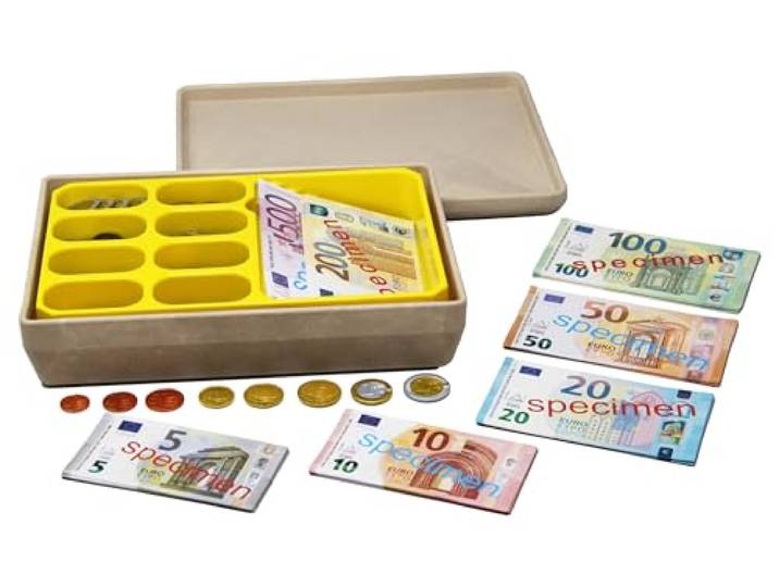 WISSNER actief leren - Euro speelgeld voor rekenkundige 290 onderdelen, Meerkleurig