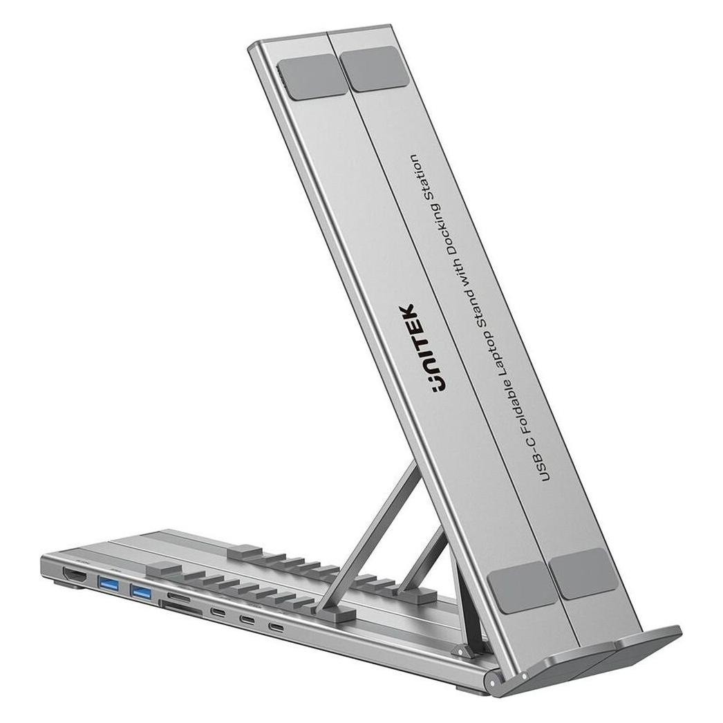 Unitek PODSTAWKA POD LAPTOP REGULOWANA + HUB USB-C/A HDMI 2.0 PD 100W (D1137AGY01)