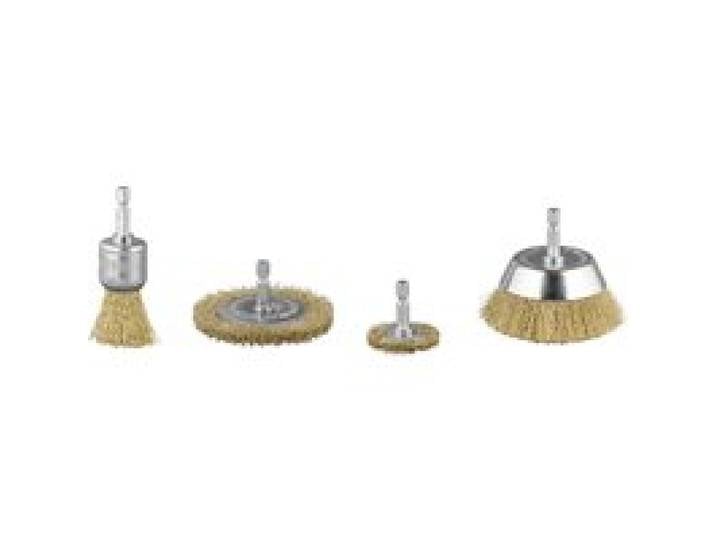 PARKSIDE® Set de brosses métalliques ou set de polissage ou set de brosses en nylon ou pompe pour perceuse (Brosses métalliques PDBV 4 A1)