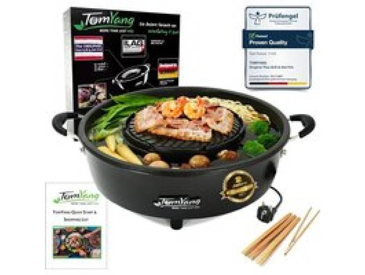 Hot Pot & Barbecue Thaï Électrique 2 En 1 Multicuiseur De Table Antiadhésif BBQ Coréen Appareil Raclette Design Allemand