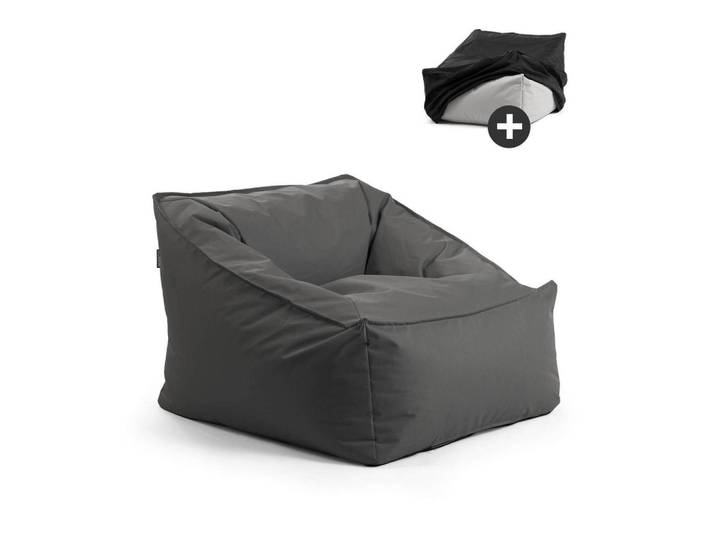 Mokebo Outdoor Sitzsack Der Sunnyboy, Schwarz, 80x60x83 cm, Gartenmöbel, Gartensessel, Outdoor-Sitzsäcke