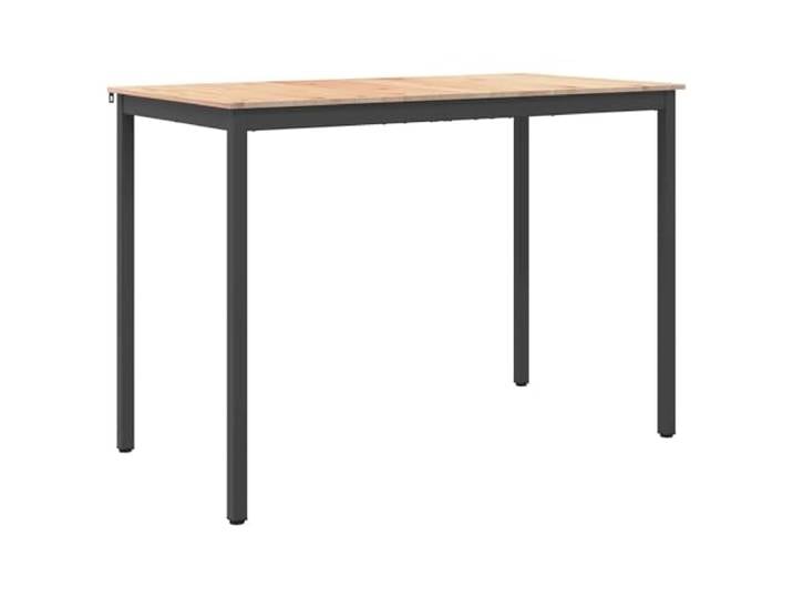 KGHERMDF Bartisch Natur 150 x 80 x 105 cm Massives Kiefernholz Metallbeine, H-förmige Stütze, Stabile Konstruktion, Für Küche Und Esszimmer