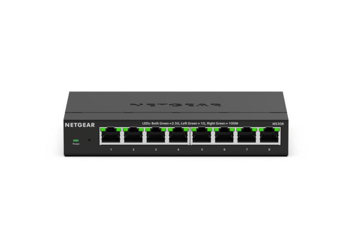 NETGEAR 8-Port 2,5 GB-Switch - Multi-Gigabit Ethernet Unmanaged Essentials Switch (MS308): Mit 8 x 1G/2,5G, Desktop- oder Wandbefestigung