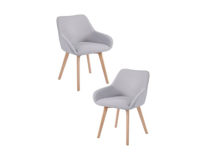 2er Set Venly Stoff Stühle - Gris clair