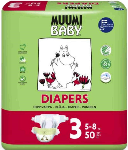 Muumi Baby T3 5-8kg 50 fraldas