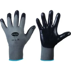 STRONGHAND Feinstrickhandschuhe DATONG Nitril Gr. 9 grau