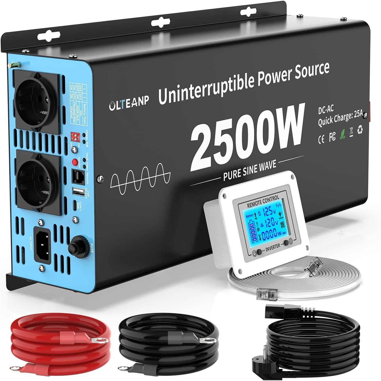 Selius Zuivere Sinus Omvormer 2500W Spanningsomzetter en Batterijlader