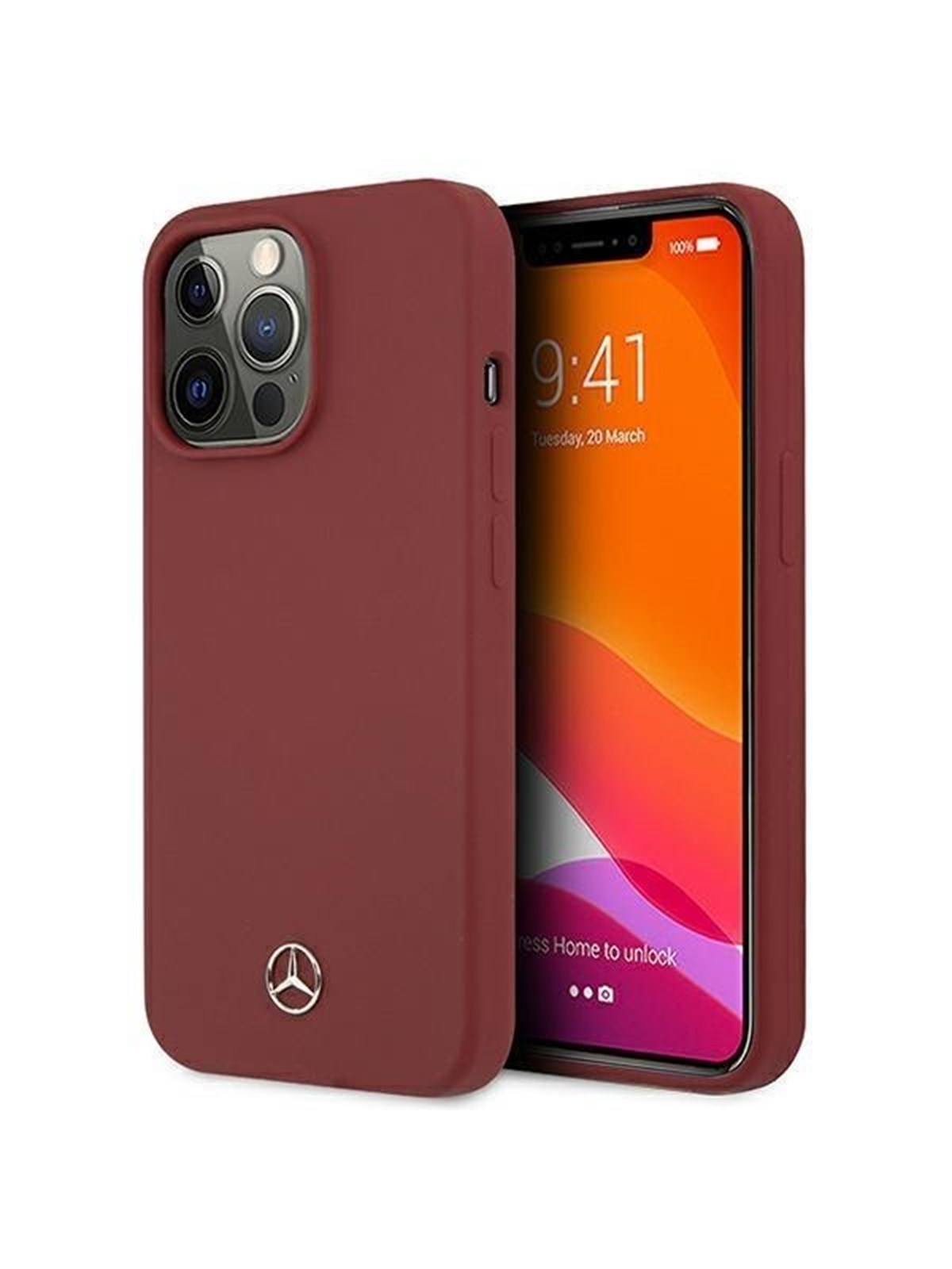 Mercedes Silicone Line Case for iPhone 13 Pro / iPhone 13 - Red