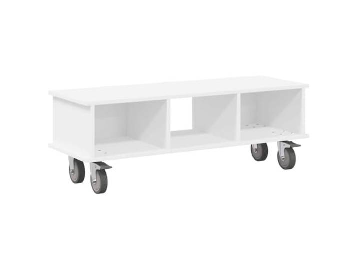 GHVBNMF TV-Ständer Weiß 100x35x35 cm Lowboard Fernsehtisch Holzwerkstoff Kompakte TV-Konsole mit praktischen Fächern und Kabelführung für stilvolle Ordnung im Wohnzimmer oder Schlafzimmer.