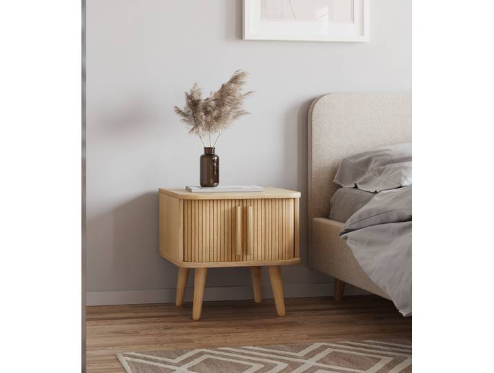 Beistelltisch WOODMAN Rove , beige (natur, natur, natur), B:49,5cm H:50cm T:49,5cm, Tische, Beistelltisch, besonderes Design, teilmassiv, Breite 49,5 cm, FSC-zertifiziert