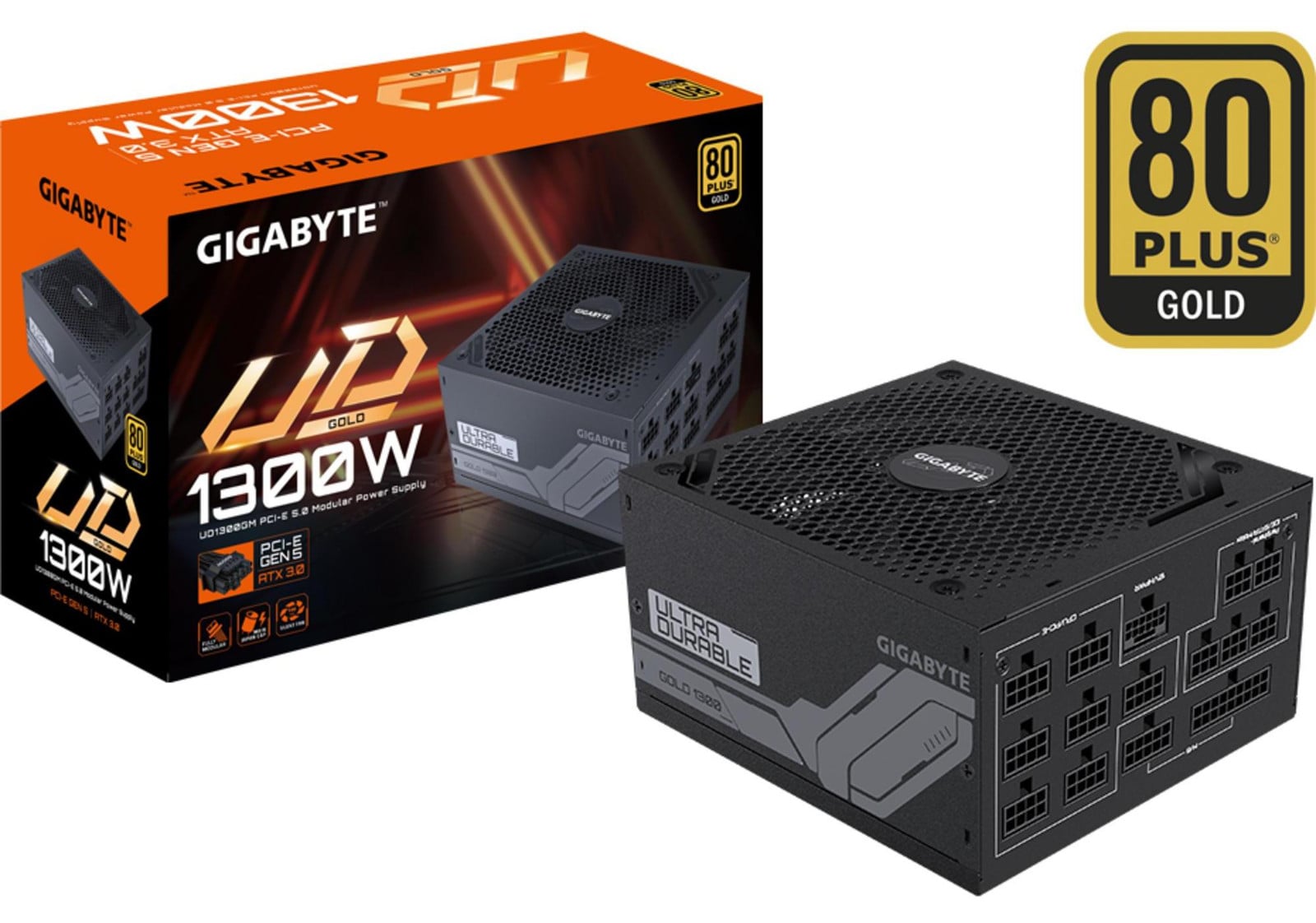 Gigabyte GP-UD1300GM PG5 1300W PC-voeding met 1x 12VHPWR en 8x PCIe