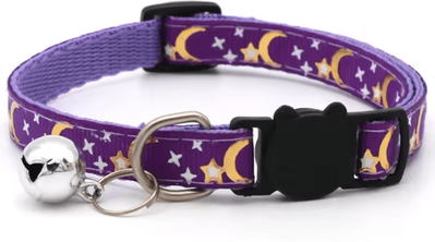 Inspire Curations PawCharm Adjustable Pet Collar With Bell c Purple