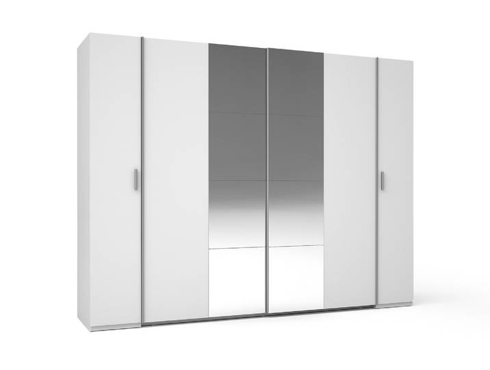 Armoire 2 portes battantes + 2 portes coullissantes Store Blanc - Basika