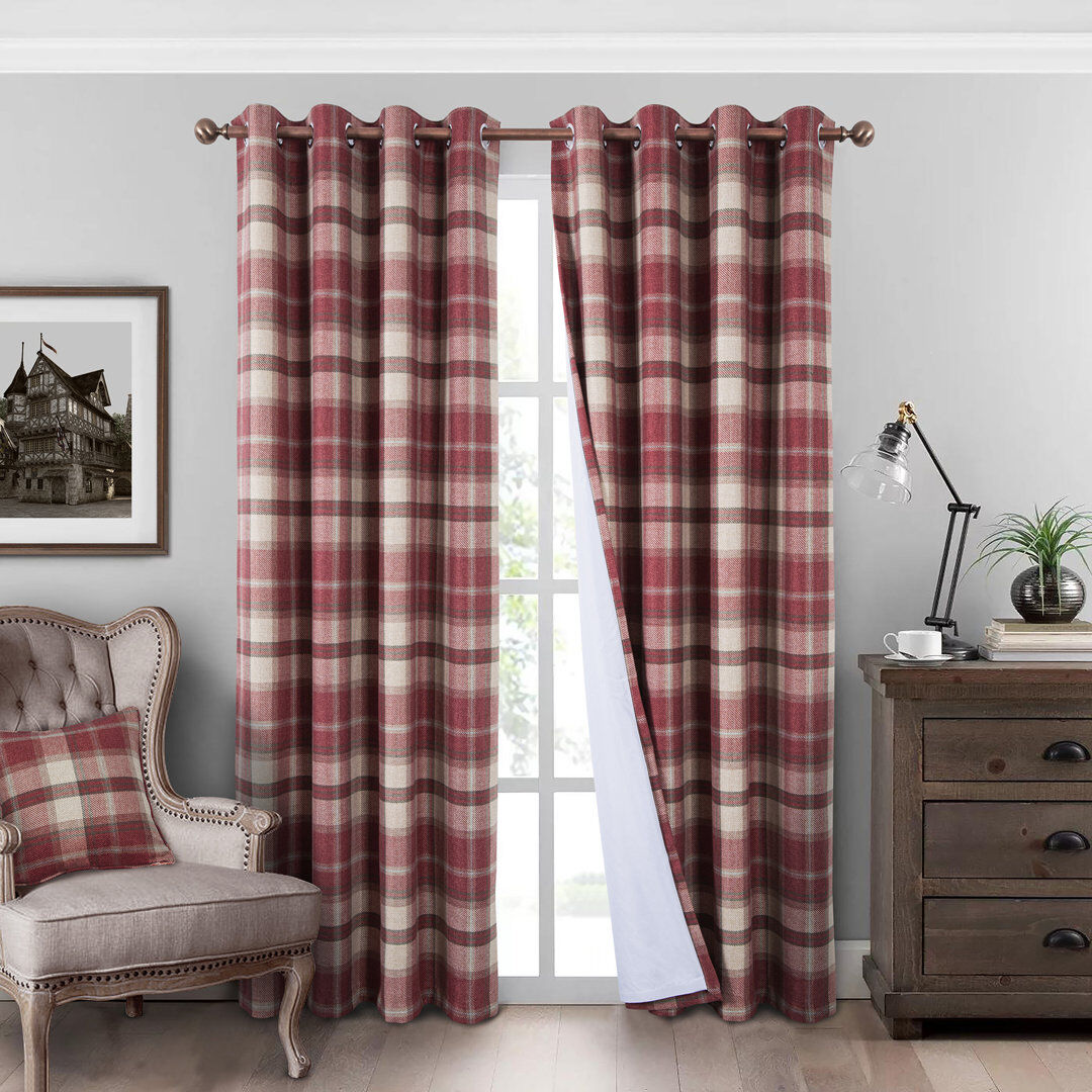 Brayden Studio Blackout Curtain Panel Pair Red Width 168 x Drop 137 cm