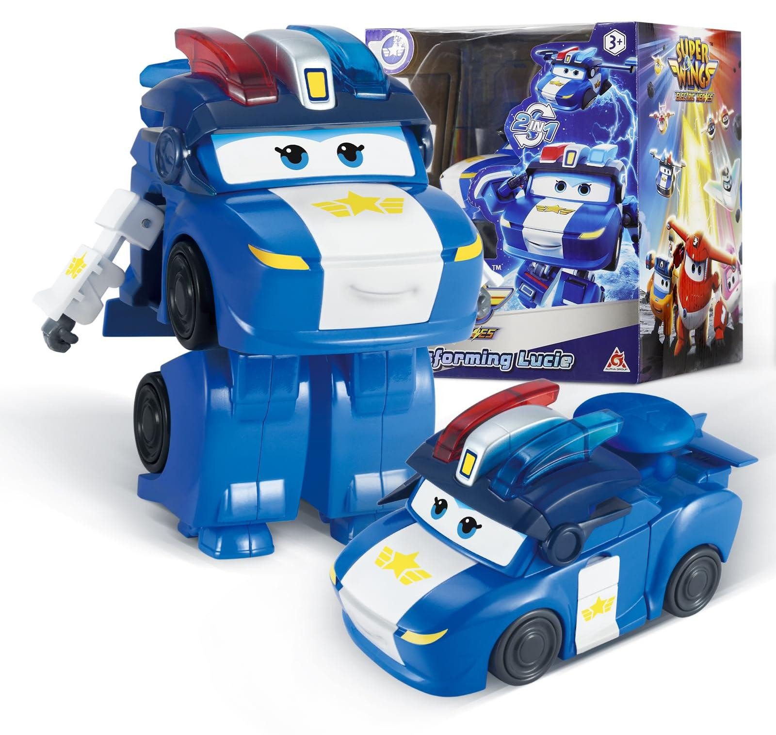 Super Wings Supercharged Lucie Transformeerbaar Vliegtuig en Robotfiguur 5-in-1 Speelgoed