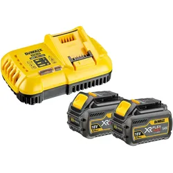 DEWALT XR FLEXVOLT Akku-Starter-Set 54V / 108Wh + 2 Akku + 1 Doppelladegerät DCB118-QW - DCB118T2-QW