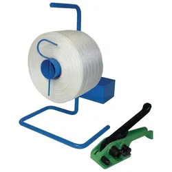 Banholzer & Wenz, Verpackungsmaterial, Umreifungsset Band-L.500m Band-B.19mm m.tragbarem Abroller