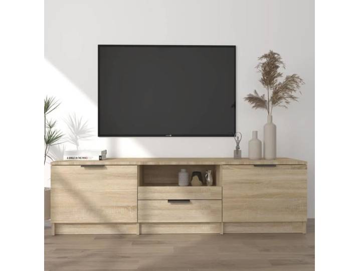 Meuble TV - MOTHINESSTO - LY0198 - Chêne sonoma - Bois d'ingénierie - 140x35x40 cm
