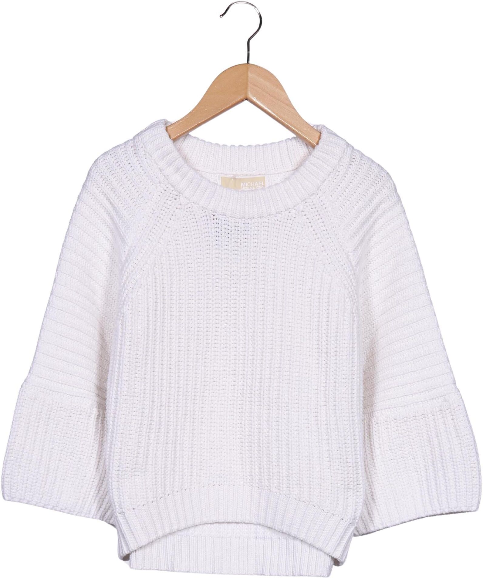 Michael Michael Kors Damen Pullover, Weiß, Gr. M, Baumwolle / Synthetik - Second Hand