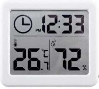 Perfect Picks Market NIDITON Digital Wall Clock With Temperature & Humidity Display For Desk Or Wall Mount white With Battery