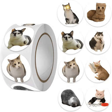 Uplift Curations 500Pcs Cartoon Cat Stickers Meme Sticker Pack For Planner & Scrapbooking Stickers And Cat Lover Gifts design b