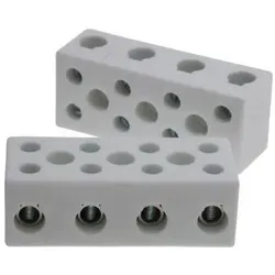 RS PRO CERAMIC TERMINAL BLOCKS, 16 MM2,4 POLES, Elektronikkabel + Stecker, Weiss