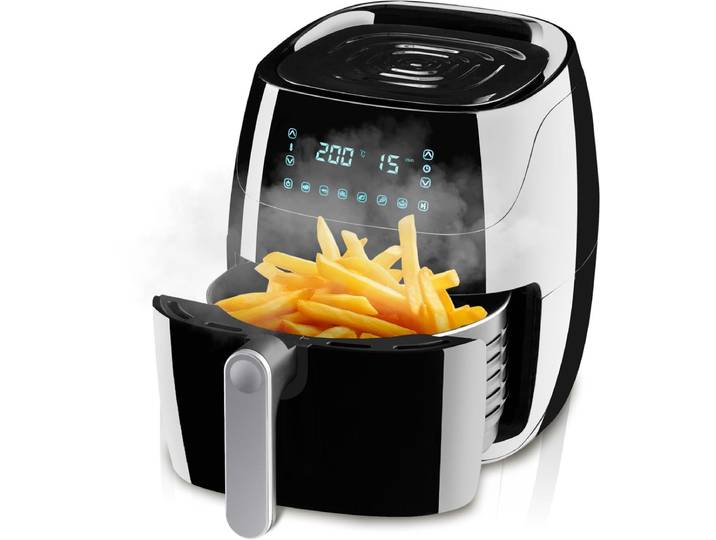 tectake® Airfryer - Heteluchtfriteuse\, Airfryer\, Touchscreen Display\, div. Programma's\, Airfryer Zonder Vet en Olie\, Vaatwasmachinebestendig\, Met Accessoires Receptenboekje (HF-3019TS-D Yaiza)