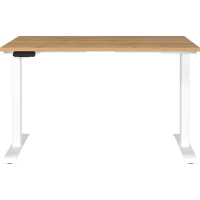 Schreibtisch GERMANIA "Jet, elektrisch höhenverstellbar", beige (grandson, eiche, nachbildung, weiß, weiß, grandson, eiche, nachbildung), B:120cm H:72cm T:80cm, Tische, Schreibtisch, Höhe 72-120 cm, elektrisch höhenverstellbar, Memory-Funktion,...
