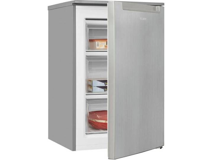 exquisit Gefrierschrank GS81-040C inoxlook, 85,5 cm hoch, 54,5 cm breit, energiesparend in Energieeffizienz C, 87 Liter Nutzinhalt, 4 Sterne