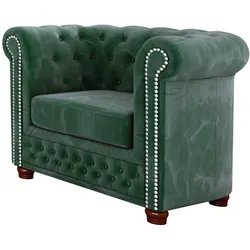 CHESTERFIELD-SESSEL Lauren Flasche grün Samt