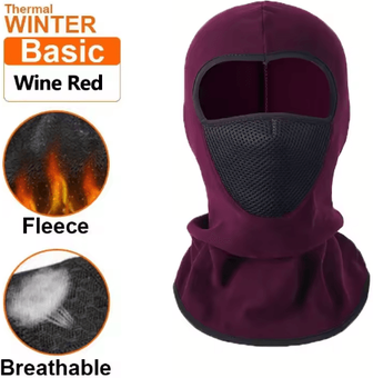 Inspire Picks Thermal Winter Balaclava Warm Full Face Mask For Cycling & Outdoor Sports wine Red