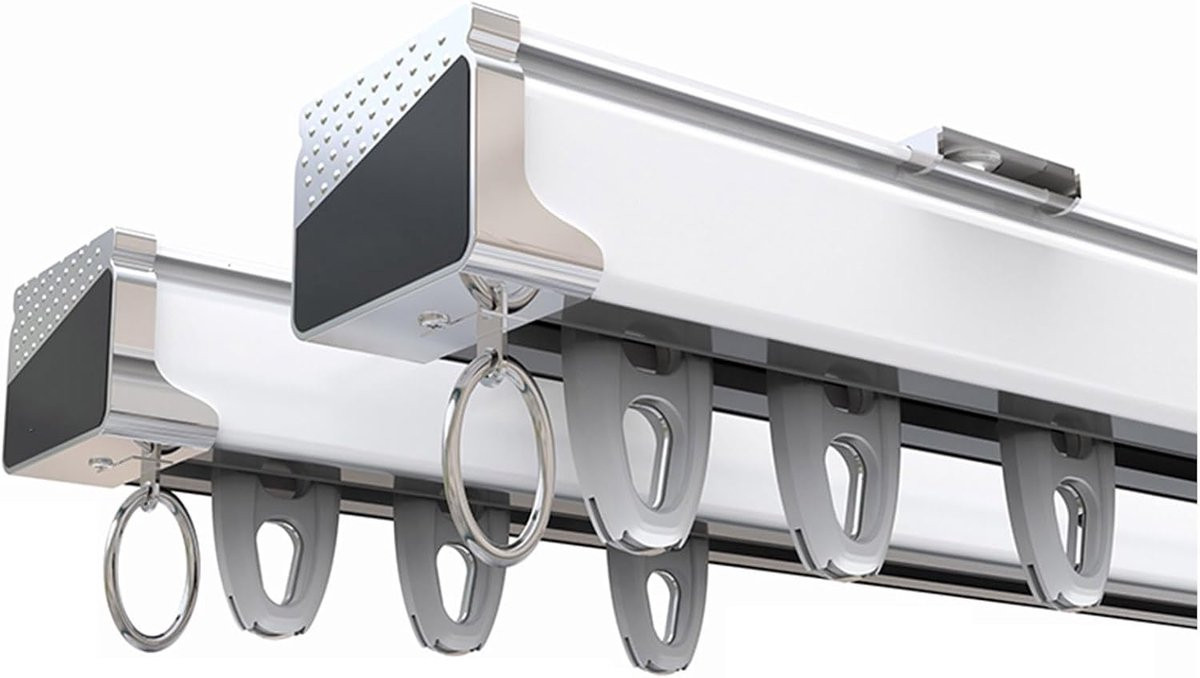 Aluminium Gordijnroede Zilver - Stevige Dubbele Gordijnrail voor het Verdelen van Ruimte - 200 cm