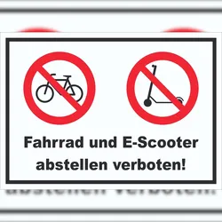 HB-Druck Schild Fahrrad und E-Scooter abstellen verboten A2 (420x594mm)